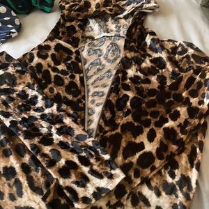 Leopard zip up hoodie